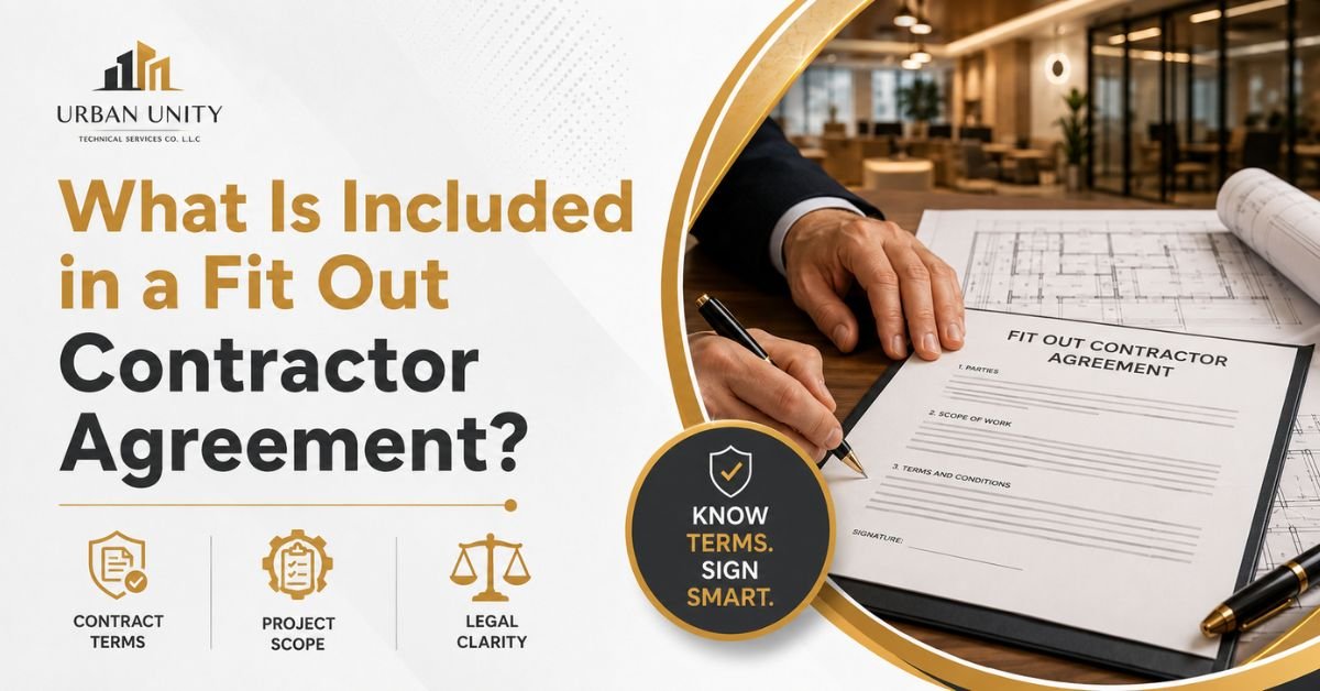 Fit out contractor reviewing a commercial project agreement