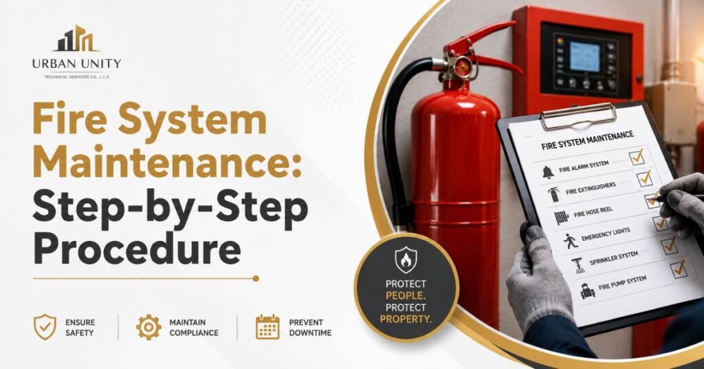 Fire system maintenance procedure for commercial buildings
