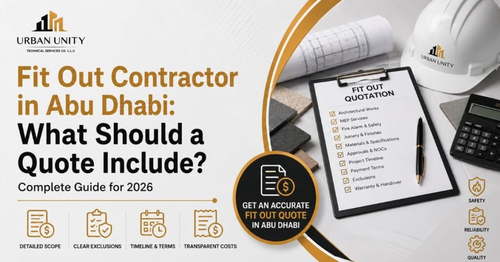 Fit out contractor in Abu Dhabi quotation checklist for commercial projects