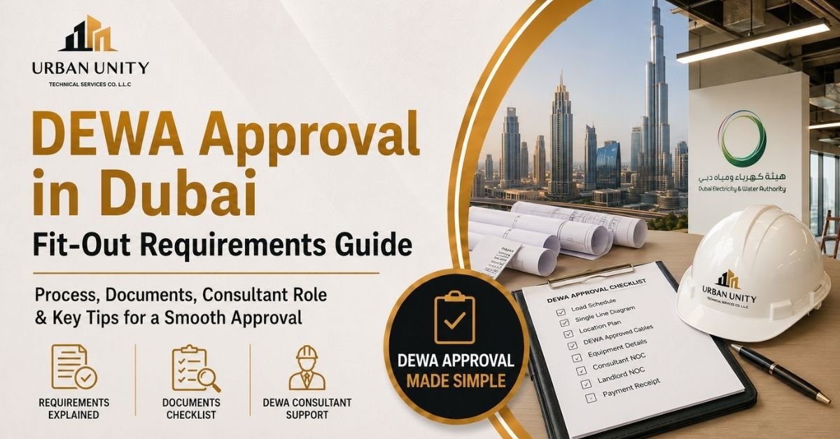 DEWA approval in Dubai fit-out requirements guide with electrical drawings, checklist and consultant support