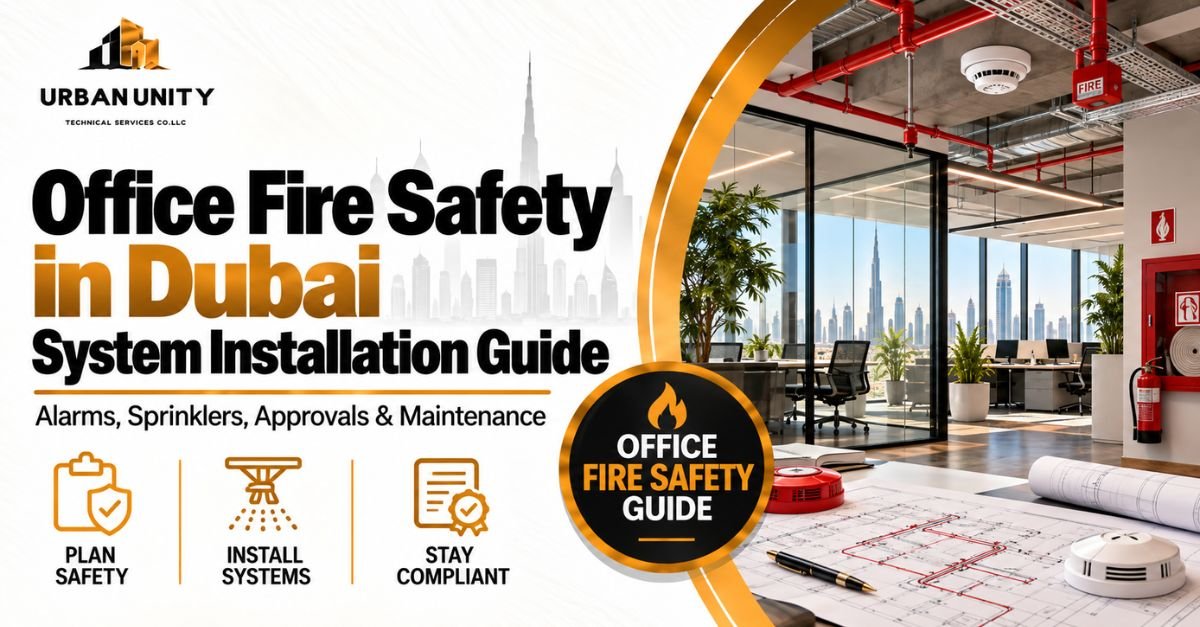 Office fire safety in Dubai with alarms, sprinklers, approvals and maintenance